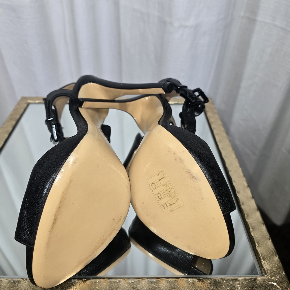 Emporio Armani Black Leather Strappy Heels - Picture 3 of 16
